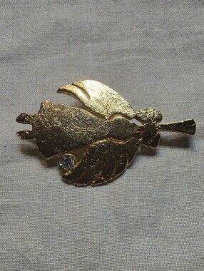 Vintage Ultra Craft Gold-tone Trumpeting Angel Brooch 1970's To 1980's